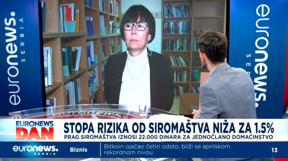 Gordana Matković: Stopa rizika od siromaštva niža za 1,5 odsto, profesorka FEFA za Euronews Srbija objašnjava šta to znači